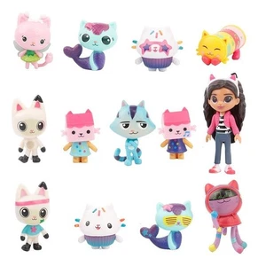 13-PCS Set PVC Gabby Dollhouse Figure Toy Mercat Cartoon Stuffed Animals Smiling - Picture 1 of 4