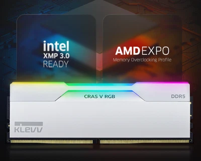 KLEVV CRAS V DDR5 64GB 6400MHz CL32 Hynix A-Die 1.35V Intel XMP /AMD Expo -White - Image 1 of 4