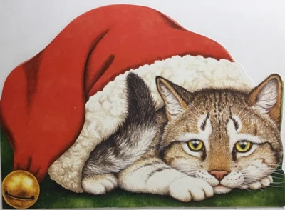 Marcel Schurman- Christmas- Cat In Santa Hat- Die Cut