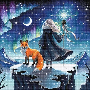 Sorceress of the Auroras & Her Fox Cross Stitch Kit ~ AVA Stitch - Picture 1 of 1