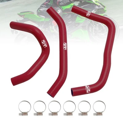 Silicone Radiator coolant Hose kit For Kawasaki ZX4R ZX-4RR 2023-2024 Red  BE - Image 1 of 4