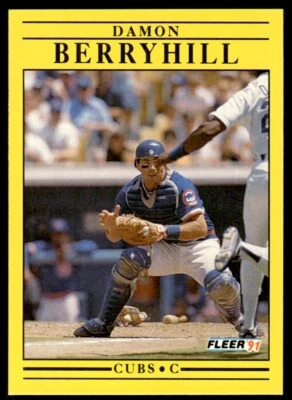 1991 Fleer Baseball Card Damon Berryhill Chicago Cubs #414 - Image 1 of 2