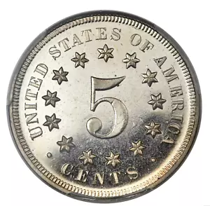 1867 PCGS PR66CAM $5,000 APR This Slab! 600 Minted! CAMEO Proof 5C Shield Nickel - Picture 1 of 8