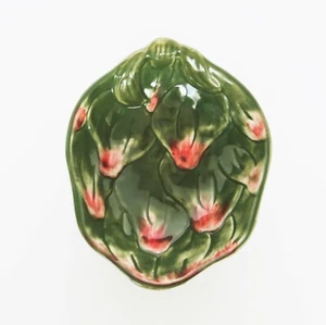 Williams Sonoma Jardin Potager Collection Artichoke Dip Bowl Pink & Green - Picture 1 of 9