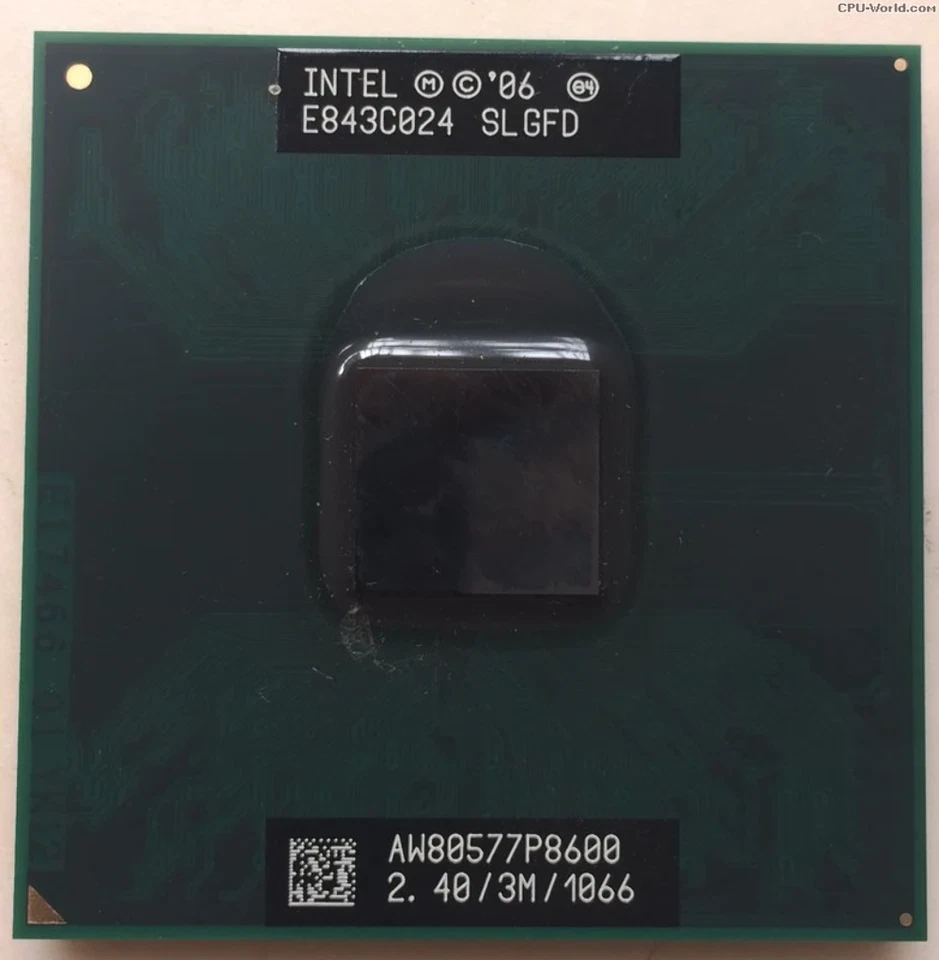 Intel 2.40Ghz 1066Mhz 3MB PGA478 Intel Core 2 Duo P8600 CPU Processor - SLGFD - Image 1 of 1