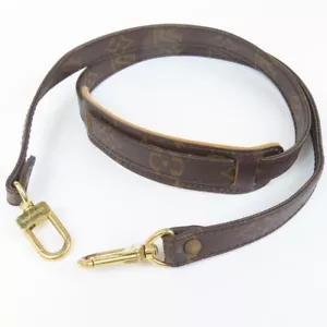 LOUIS VUITTON Logo Shoulder Bag Strap Monogram Leather Brown GD Accessory 78071 - Picture 1 of 4