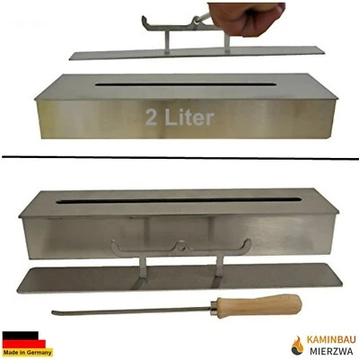 Bruciatore a etanolo 2 litri acciaio inox per camini a gel ed etanolo parzialmente regolabile