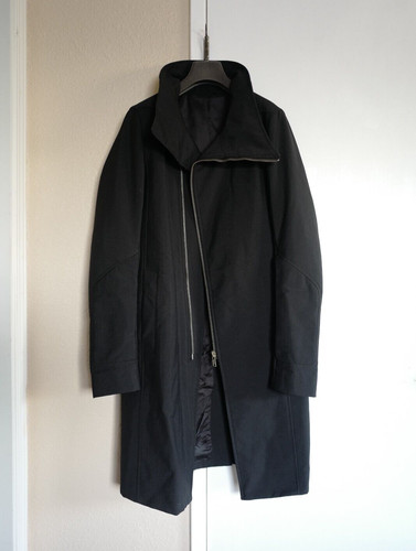 Raro cappotto lungo Rick Owens FW09 'Crust' Tubeway taglia XS nero lana mohair