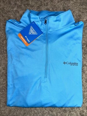 NUEVO Pullover Para Hombre Columbia PFG Deep Waves Azul 1/4 Cremallera Talla Grande Precio de venta sugerido por el fabricante $45 Foto 1 de 4