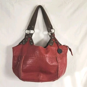 the sak rot Kiesel Leder Bucket Schultertasche Tasche Western Boho Reißverschluss oben schließen - Bild 1 von 16