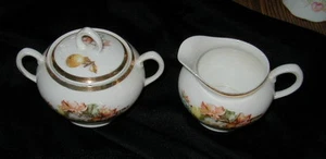 OLD Z.S & CO. BAVARIA PORCELAIN CREAM & SUGAR SET, FRUIT DECOR, ZEH SCHERZER!! - Picture 1 of 8
