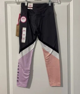 Justice Girl's Collection X Colorblocked Leggings Coal Multi Size S (7-8) NWT - Picture 1 of 3