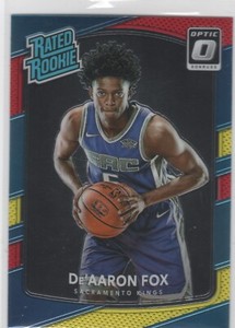 DE'AARON FOX 2017-18 DONRUSS OPTIC #196 RATED ROOKIE RED YELLOW 