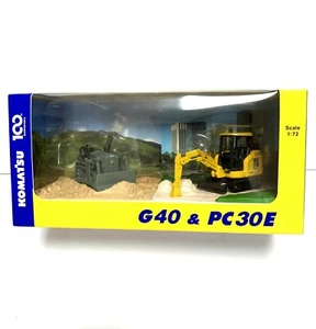 Komatsu Official Diecast Model Excavator Bulldozer G40 & PC30E / Japan Exclusive - Picture 1 of 5