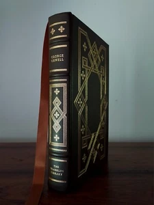 Franklin Library George Orwell Animal Farm 1984 MINT Leather Dystopian Classics - Foto 1 di 18