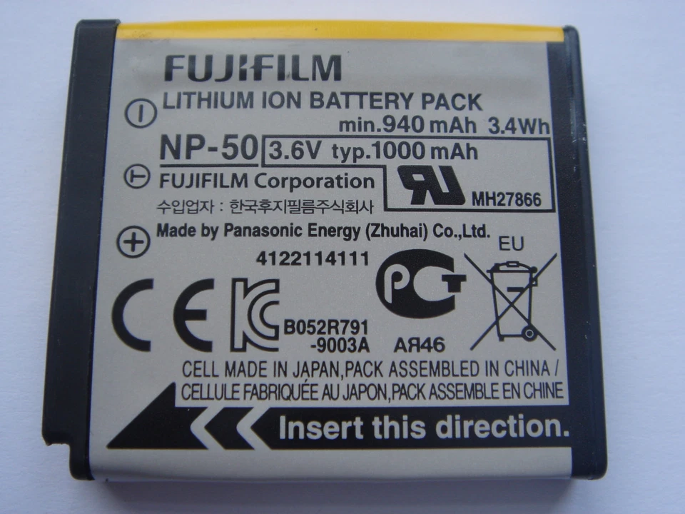 Batterie D'ORIGINE FUJIFILM NP-50 NP50 3.6V 1000mAh GENUINE ORIGINAL Battery