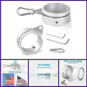 Flag Pole Rings, Aluminum Alloy Flagpole Rings 360° Rotating Anti -Pack of 2) - Picture 1 of 9