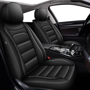 For BMW 5 Series 2004-2022 Car 5 Seat Cover Cushion Full Set Faux Leather Black - Picture 1 of 8