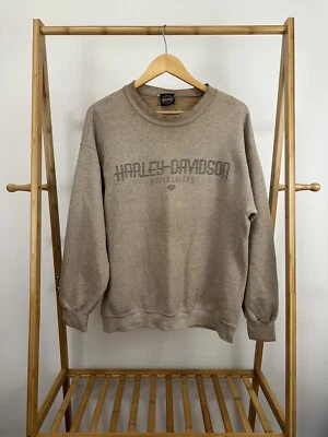VTG 90s Harley-Davidson Atlantic City Faded Brown Tan Crewneck Sweatshirt XL - Image 1 of 4