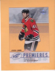 DAVID KOCI #126 2007 08 UPPER DECK ICE PREMIERES ROOKIE SP 1999 BLACKHAWKS NM-MT
