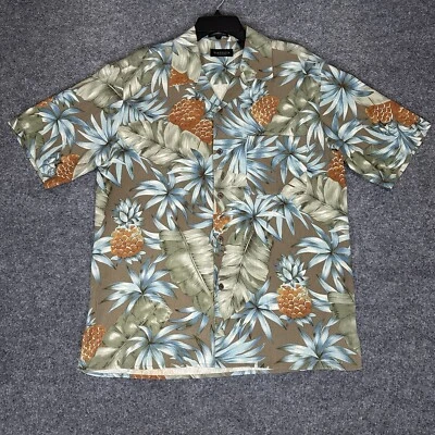 Van Heusen Hawaiian Shirt Mens M Floral Silk Short Sleeve Pocket Casual Adult - Image 1 of 4