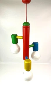 Rare Stunning 80s Postmodern Chandelier memphis sottsass age hanging Lamp - Picture 1 of 7