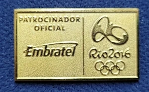 Olympia-Anstecknadel Rio Embratel 2016 Gold - Bild 1 von 1