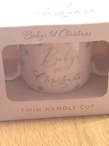 BABY GIRLS 1ST CHRISTMAS TWIN HANDLED CUP B/ NEW BY KEONARDO - Picture 1 of 11