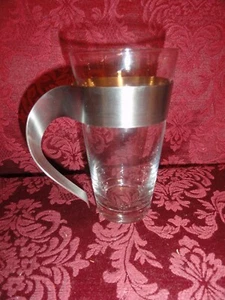 Villeroy & Boch New Wave 1748 Drinking Glass Mug Stainless Twisted Handle 5 7/8" - Picture 1 of 4