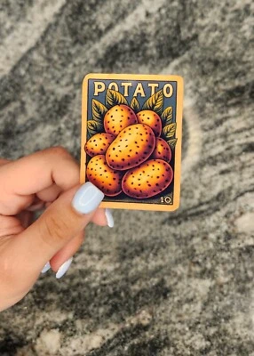 Vintage Potato Seed Packet, WATERPROOF VINYL STICKER for LAPTOPS, TUMBLERS, ETC Foto 1 de 3