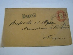 Scott # U10 Stamped Envelope w/ N York Steamship & Due 7 to Jamestown Chautauqua - Picture 1 of 9