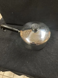 Vintage 1801 Revere Ware 2 QT Sauce Pan Pot Copper Clad Bottom With Lid. VGUC - Picture 1 of 7