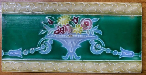 PERANAKAN TILES JAPAN 6X3 INCH BORDER TILES VINTAGE ANTIQUE RARE COLLECTABLE Cover