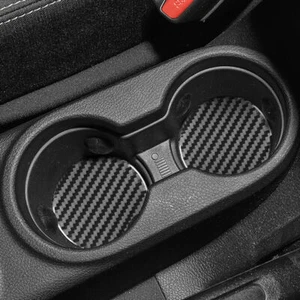 2X Black Carbon Fiber Car Cup Holder Mat Pad Drink Coaster Interior Decoration - Imagen 1 de 13