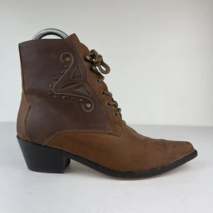 Vintage Circle S Boots Womens 6.5 Blaze Rustic Ankle Western Pointed Toe Rodeo - Picture 1 of 12