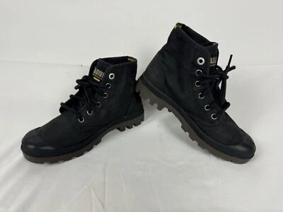 Palladium Shoes UK 3.5 Black Sneakers High Tops USA M 4, W 5.5 Canvas Boots G.C. - image 1 of 4