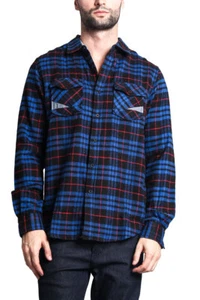 Herren kariert Dame langarm gewebt Baumwollmischung Flanellshirt WFS-007-R8H - Bild 1 von 32