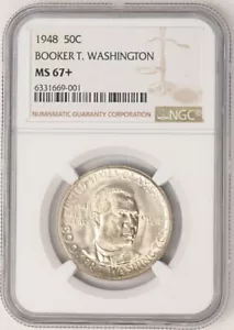 1948 Booker T Washington Half 50c MS67+ NGC 945415-3 - Picture 1 of 4