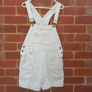 CAROLINA BLUES by Caroline Colours White Overalls 100% Cotton Vtg 90s Size S - Foto 1 di 6
