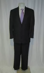 Traje Hickey Freeman Madison Loro Piana Azul Marino Rayas Dos Botones 41R - Imagen 1 de 17
