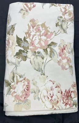 Funda nórdica vintage Cabbage Rose Chic Shabby Queen Chicago Textile Co pliegue de lino Foto 1 de 4
