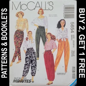 Pantaloni vintage McCall's novità modello pull on #5654 taglia small NON TAGLIATI - Foto 1 di 7