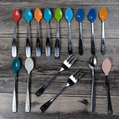 Tenedores y cucharas para bebés de acero inoxidable punta de goma suave mezclada 15 Gerber Nuk Foto 1 de 4