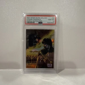 2021 Topps Chrome Star Wars Galaxy A DARK PRESENCE Purple Refractor /25  PSA 10 - Picture 1 of 3