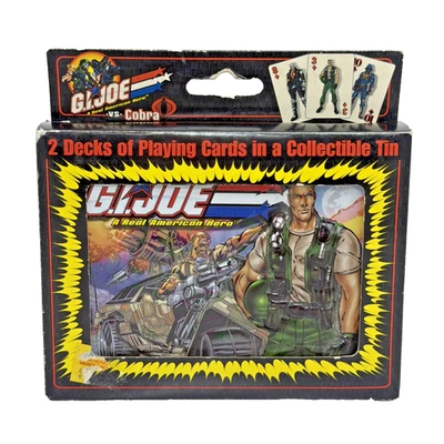 GI Joe vs Cobra 2 barajas de cartas en lata coleccionable NUEVO Foto 1 de 4