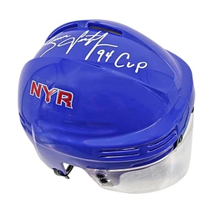 Brian Leetch New York Rangers Autographed Inscribed Mini Helmet (Steiner CX) - Picture 1 of 7