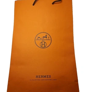 Hermes 100 % authentisch Shopping Geschenk Papier Tragetasche Shopper 17 x 11 x 4 Zoll - Bild 1 von 7