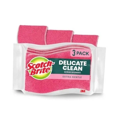  Деликатная чистая губка для скраба без царапин, 3 кухонные губки без царапин для  - Изображение 1 из 4