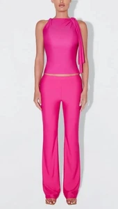 KHY by Kylie Jenner Pants Sleek Soft Stretch Low Rise Pink Fuchsia Sz XXS NWT - Picture 1 of 14