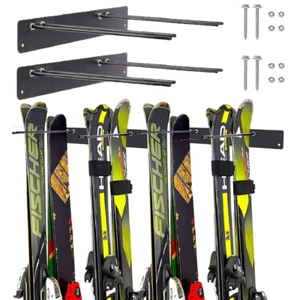 Skihalterung für Ski Skihalter Hakenleiste Skiaufbewahrung Skiträger Wandhalter - Bild 1 von 9